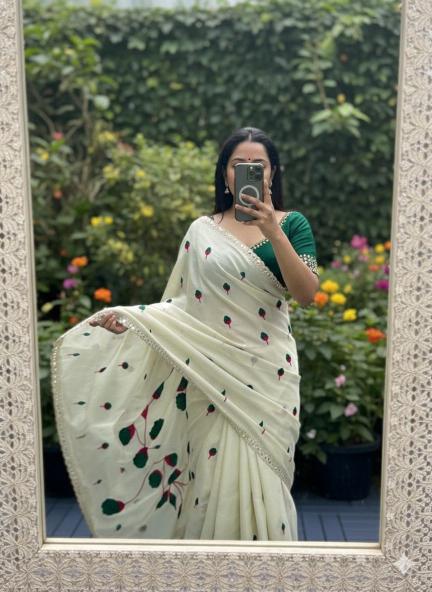 Svara rangoli silk saree parra design
